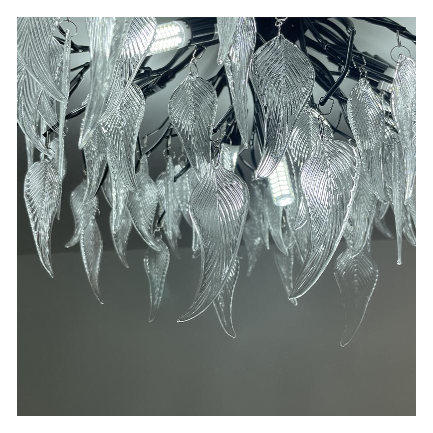 Crystal surface-mounted chandelier 10xG9/40W/230V black