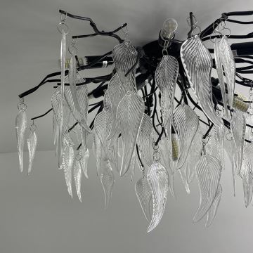 Crystal surface-mounted chandelier 10xG9/40W/230V black