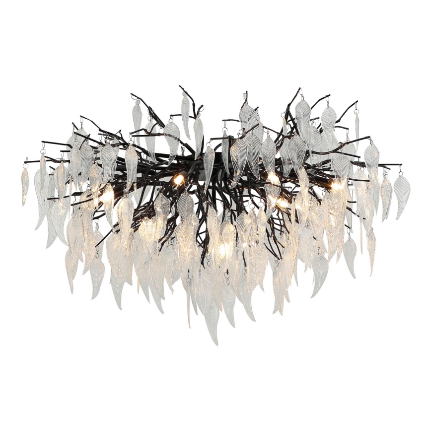 Crystal surface-mounted chandelier 12xG9/40W/230V black