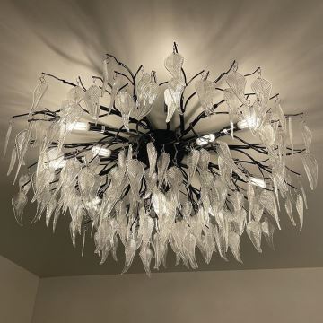 Crystal surface-mounted chandelier 12xG9/40W/230V black