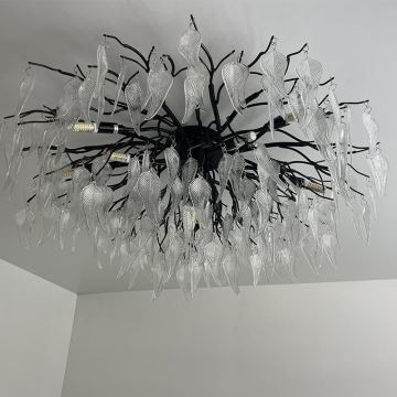 Crystal surface-mounted chandelier 12xG9/40W/230V black