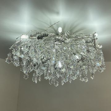 Crystal surface-mounted chandelier 12xG9/40W/230V chrome