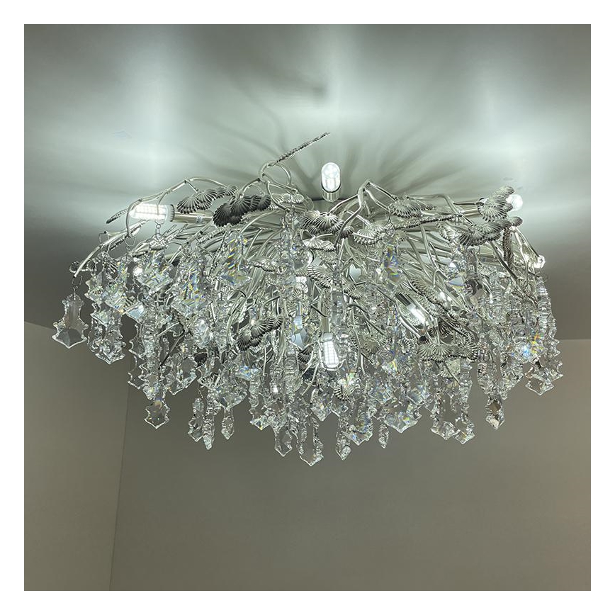 Crystal surface-mounted chandelier 12xG9/40W/230V chrome