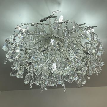 Crystal surface-mounted chandelier 12xG9/40W/230V chrome