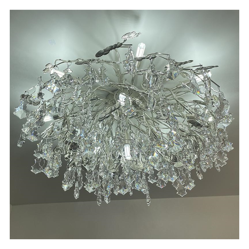 Crystal surface-mounted chandelier 12xG9/40W/230V chrome