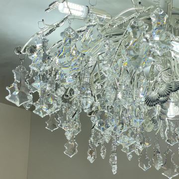 Crystal surface-mounted chandelier 12xG9/40W/230V chrome