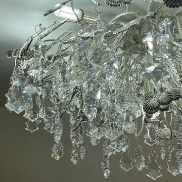 Crystal surface-mounted chandelier 12xG9/40W/230V chrome