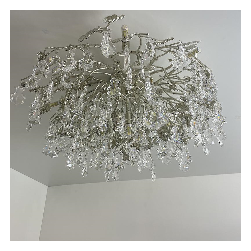 Crystal surface-mounted chandelier 12xG9/40W/230V chrome