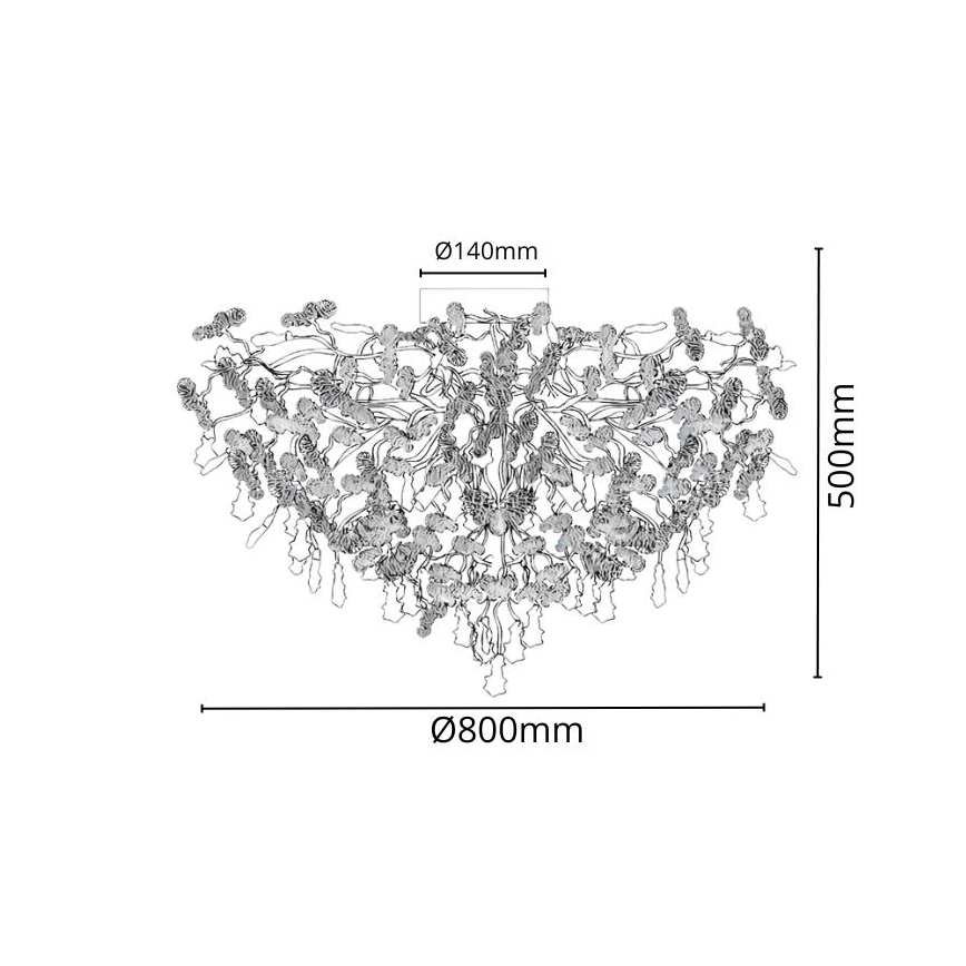 Crystal surface-mounted chandelier 12xG9/40W/230V chrome