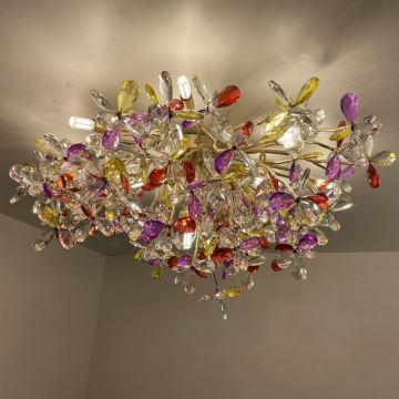 Crystal surface-mounted chandelier 12xG9/40W/230V colorful