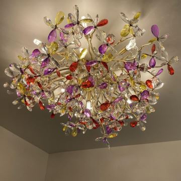 Crystal surface-mounted chandelier 12xG9/40W/230V colorful