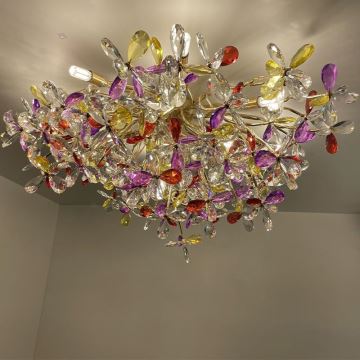 Crystal surface-mounted chandelier 12xG9/40W/230V colorful