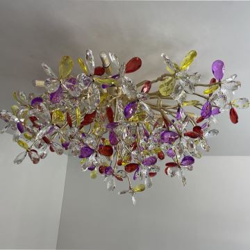 Crystal surface-mounted chandelier 12xG9/40W/230V colorful