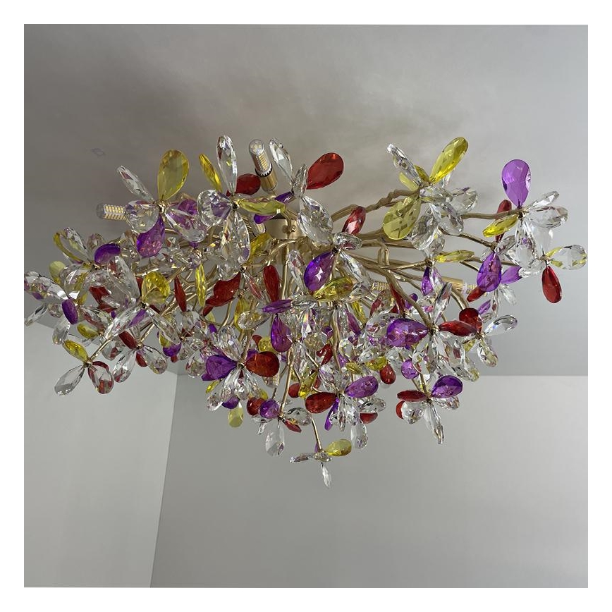 Crystal surface-mounted chandelier 12xG9/40W/230V colorful