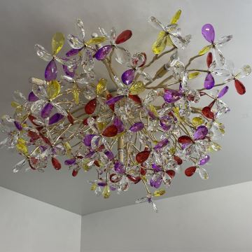 Crystal surface-mounted chandelier 12xG9/40W/230V colorful