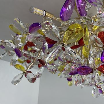 Crystal surface-mounted chandelier 12xG9/40W/230V colorful