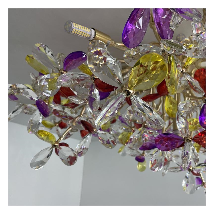 Crystal surface-mounted chandelier 12xG9/40W/230V colorful