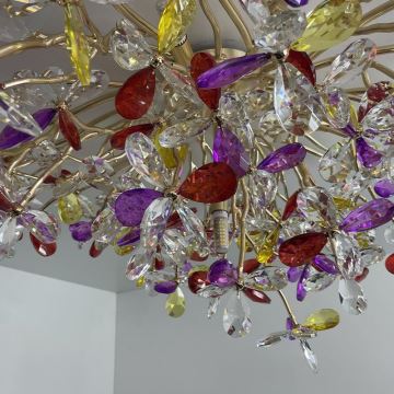 Crystal surface-mounted chandelier 12xG9/40W/230V colorful