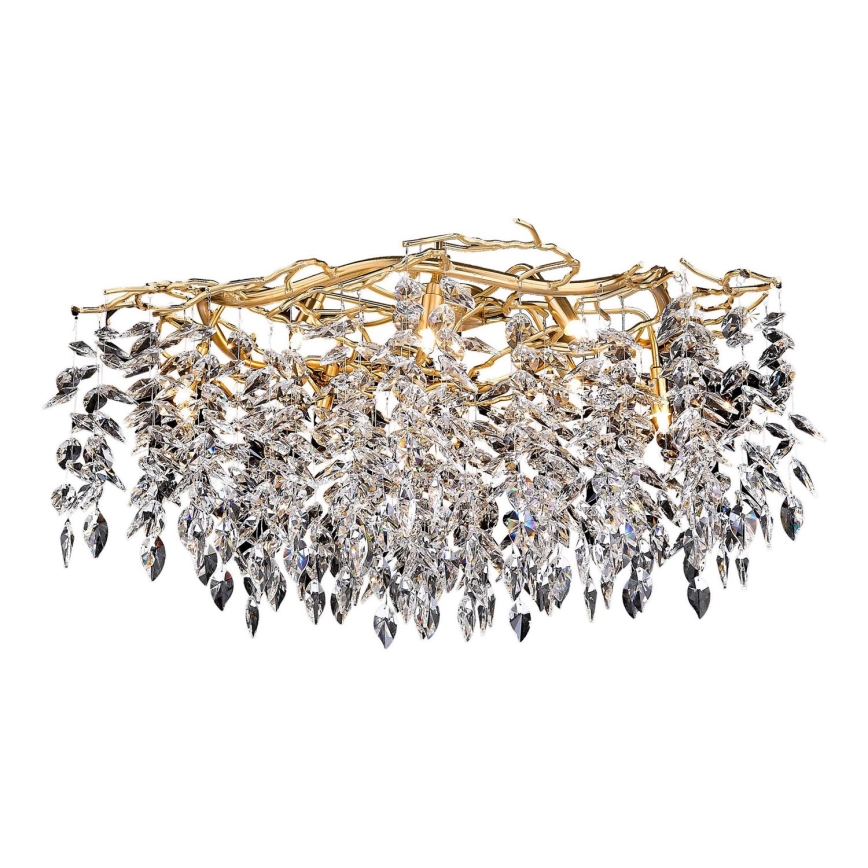 Crystal surface-mounted chandelier 12xG9/40W/230V gold