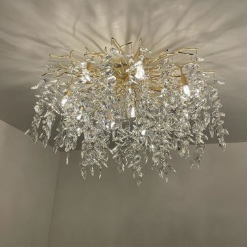 Crystal surface-mounted chandelier 12xG9/40W/230V gold