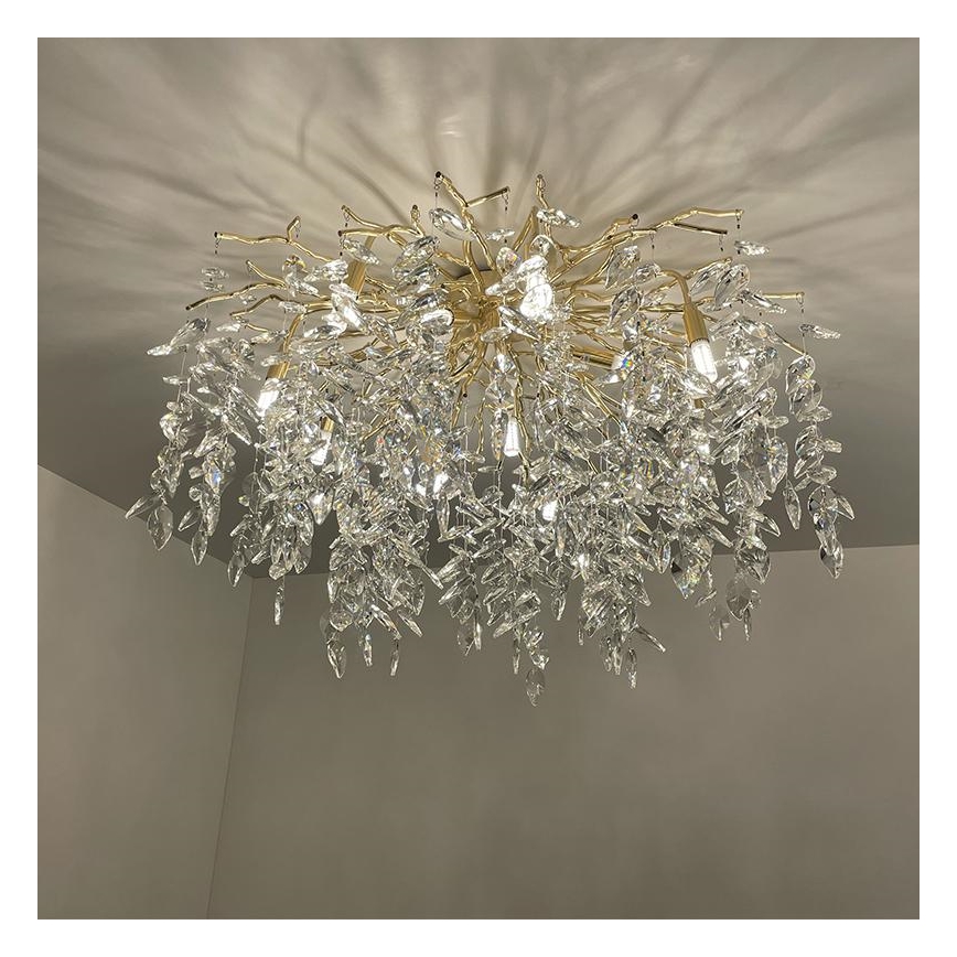 Crystal surface-mounted chandelier 12xG9/40W/230V gold