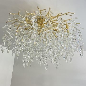 Crystal surface-mounted chandelier 12xG9/40W/230V gold