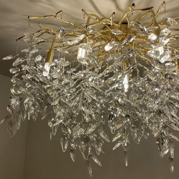 Crystal surface-mounted chandelier 12xG9/40W/230V gold