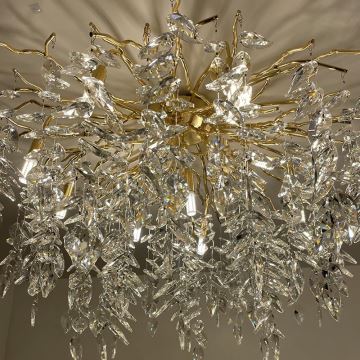 Crystal surface-mounted chandelier 12xG9/40W/230V gold