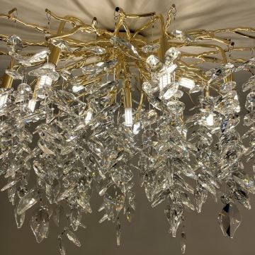 Crystal surface-mounted chandelier 12xG9/40W/230V gold