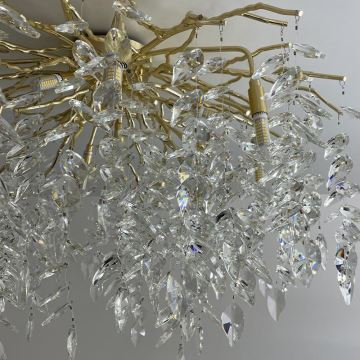 Crystal surface-mounted chandelier 12xG9/40W/230V gold