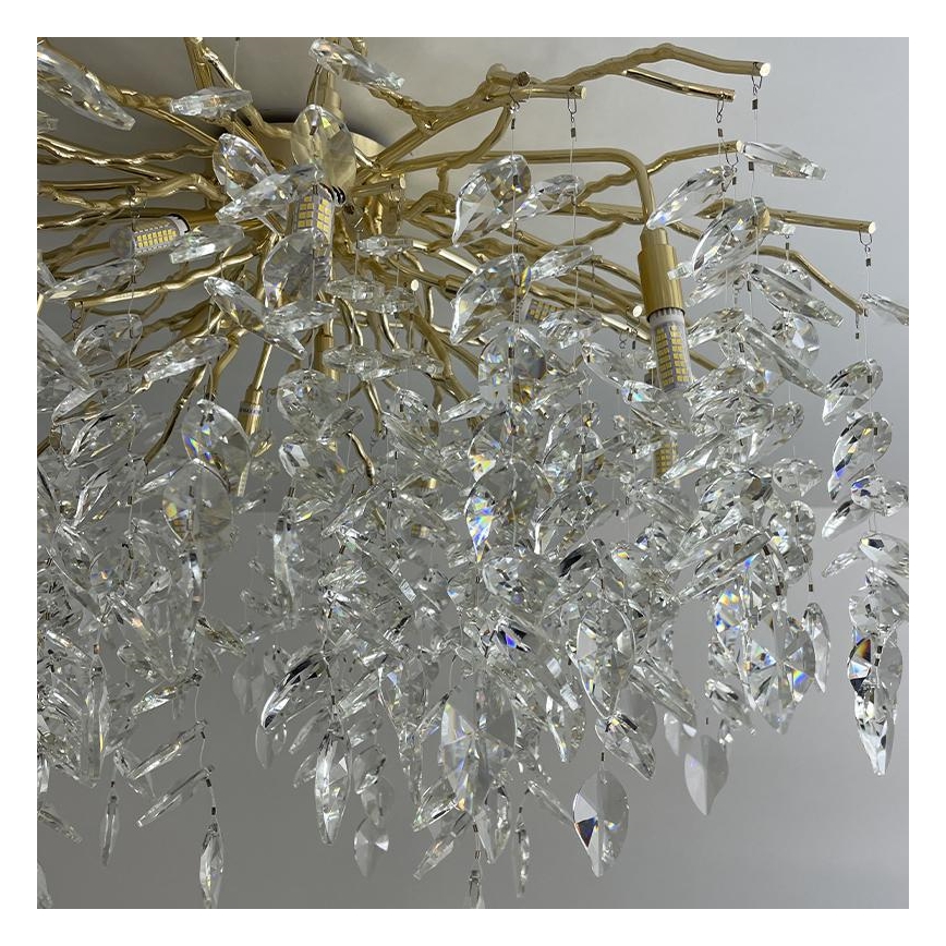 Crystal surface-mounted chandelier 12xG9/40W/230V gold