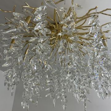 Crystal surface-mounted chandelier 12xG9/40W/230V gold