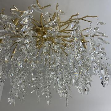 Crystal surface-mounted chandelier 12xG9/40W/230V gold