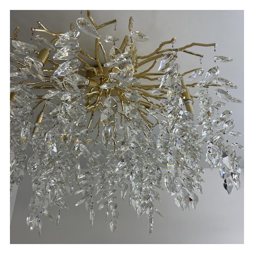 Crystal surface-mounted chandelier 12xG9/40W/230V gold