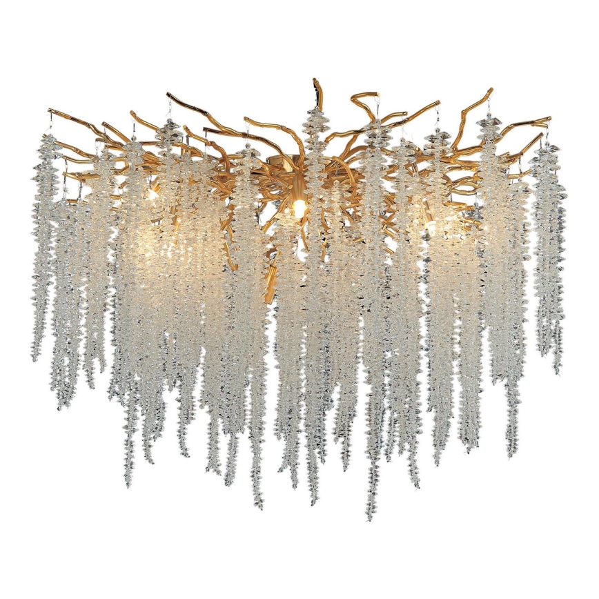 Crystal surface-mounted chandelier 12xG9/40W/230V gold