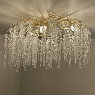 Crystal surface-mounted chandelier 12xG9/40W/230V gold