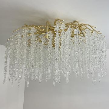 Crystal surface-mounted chandelier 12xG9/40W/230V gold