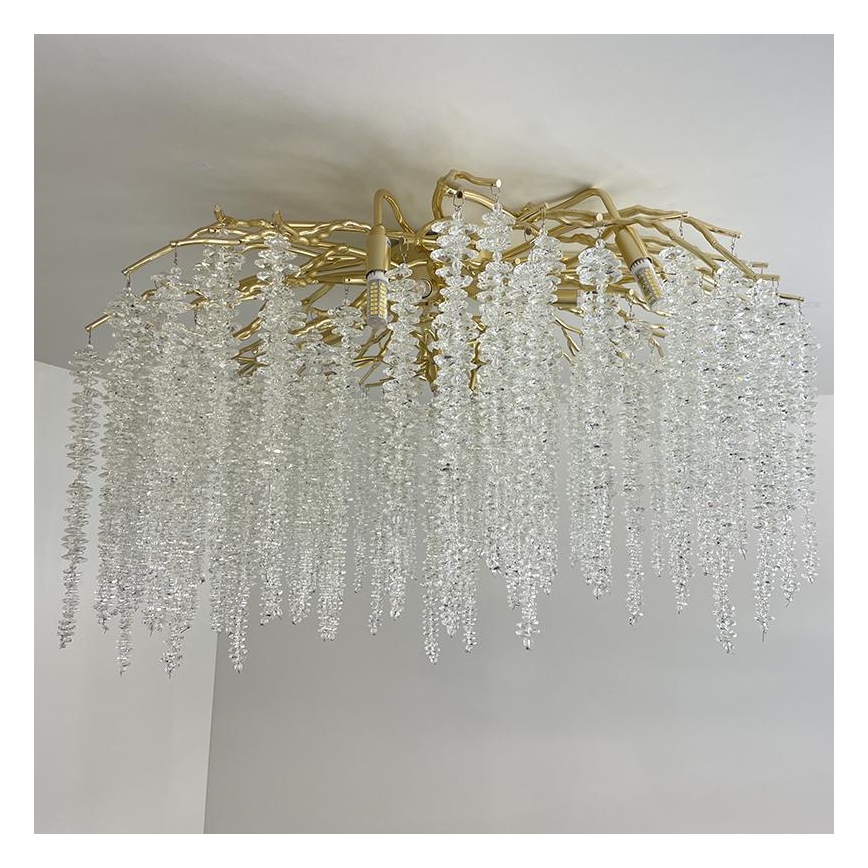 Crystal surface-mounted chandelier 12xG9/40W/230V gold