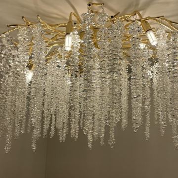 Crystal surface-mounted chandelier 12xG9/40W/230V gold