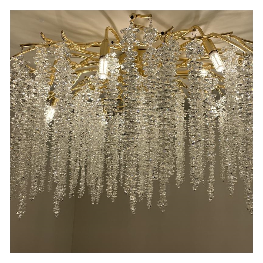 Crystal surface-mounted chandelier 12xG9/40W/230V gold