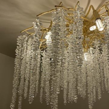 Crystal surface-mounted chandelier 12xG9/40W/230V gold