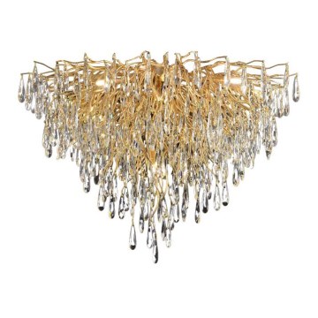 Crystal surface-mounted chandelier 12xG9/40W/230V gold