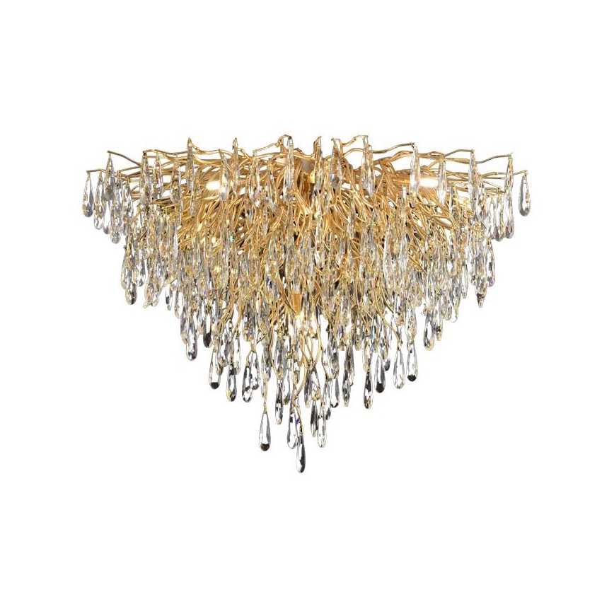 Crystal surface-mounted chandelier 12xG9/40W/230V gold