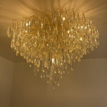 Crystal surface-mounted chandelier 12xG9/40W/230V gold