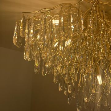 Crystal surface-mounted chandelier 12xG9/40W/230V gold