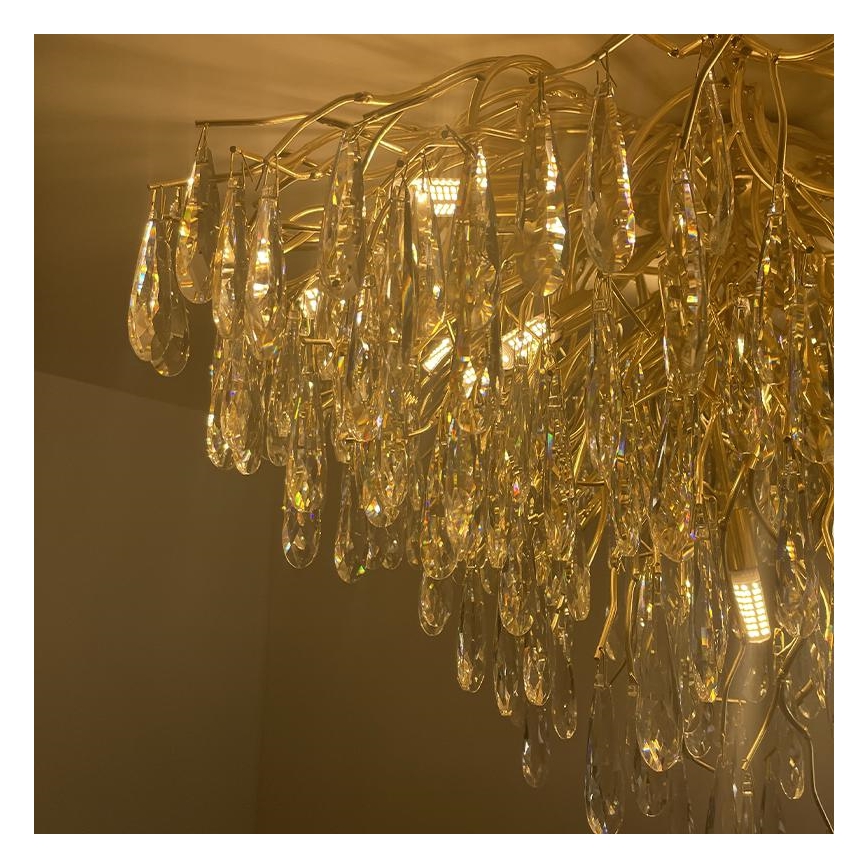 Crystal surface-mounted chandelier 12xG9/40W/230V gold