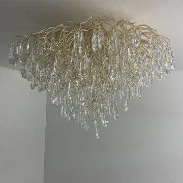 Crystal surface-mounted chandelier 12xG9/40W/230V gold