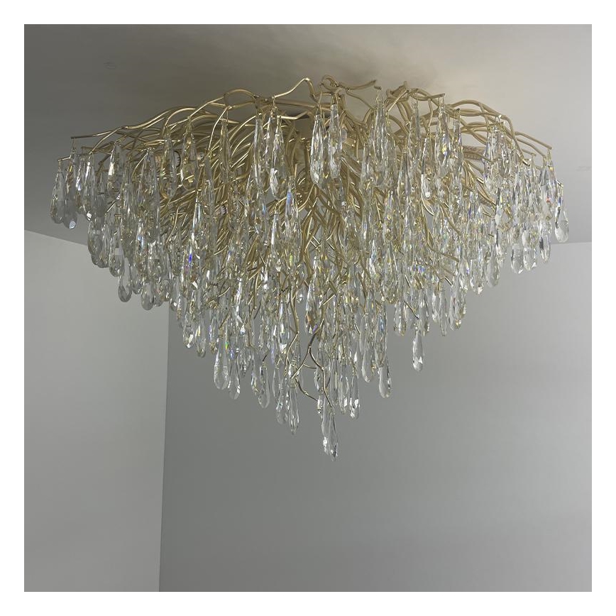 Crystal surface-mounted chandelier 12xG9/40W/230V gold