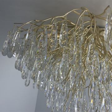 Crystal surface-mounted chandelier 12xG9/40W/230V gold