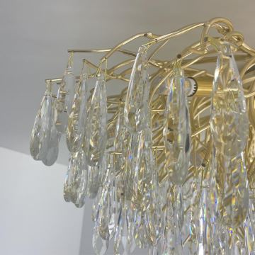 Crystal surface-mounted chandelier 12xG9/40W/230V gold